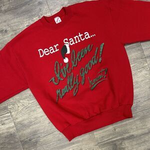 Vintage Jerzees Dear Santa‎ I've Been Really Good Honest Sweatshirt Size XL (23)
